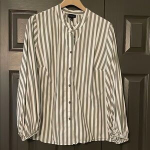 Striped Button-Up Blouse